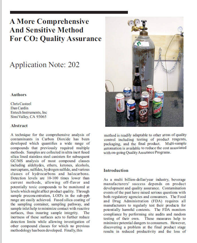 A More Comprehensive And Sensitive Method For CO2 Quality Assurance