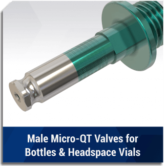 Male Micro-QT Valves for Bottles & Headspace Vials