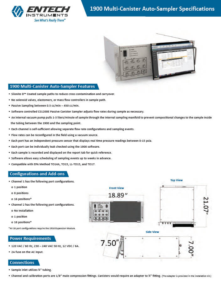 1900 Multi-Canister Sampling System