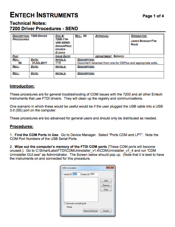 7200 114-V00 DriverProcedures