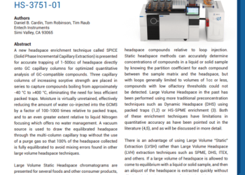 Multi-Capillary Column Enrichment of Flavor, Fragrance, and Off-Odor Compounds In Foods and Consumer Products During Large Volume Headspace/GCMS Analysis